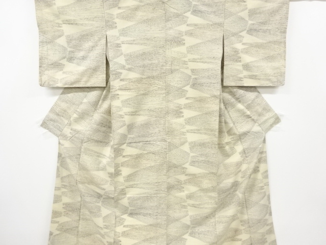 JAPANESE KIMONO / ANTIQUE KIMONO / SILK / HAND WOVEN TSUMUGI / ABSTRACT